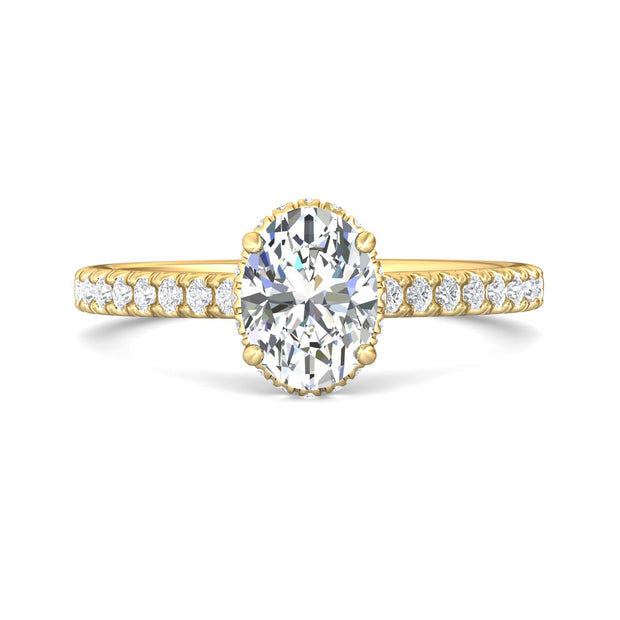 FlyerFit Micropave 14K Yellow Gold Engagement Ring