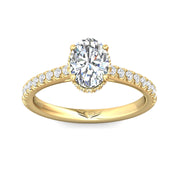 FlyerFit Micropave 14K Yellow Gold Engagement Ring