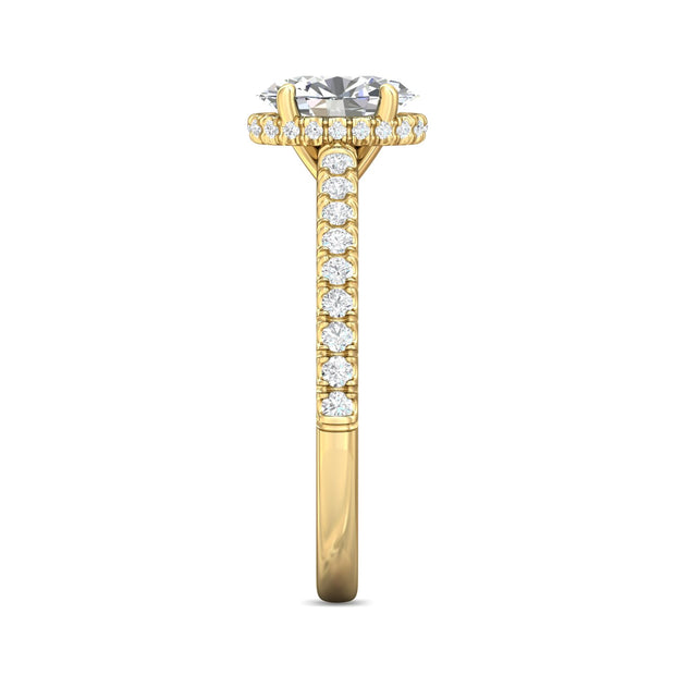 FlyerFit Micropave 14K Yellow Gold Engagement Ring