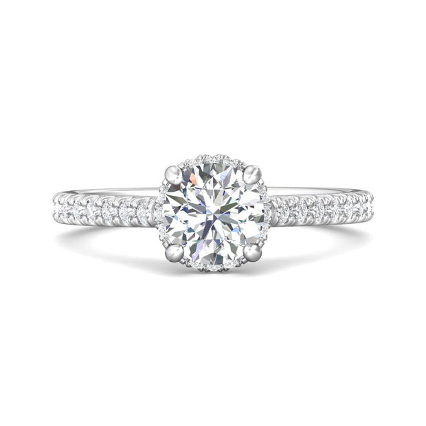 FlyerFit Micropave 14K White Gold Engagement Ring