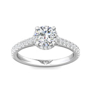 FlyerFit Micropave 14K White Gold Engagement Ring