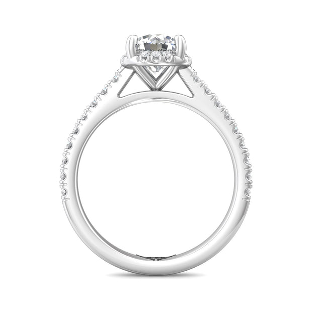 FlyerFit Micropave 14K White Gold Engagement Ring