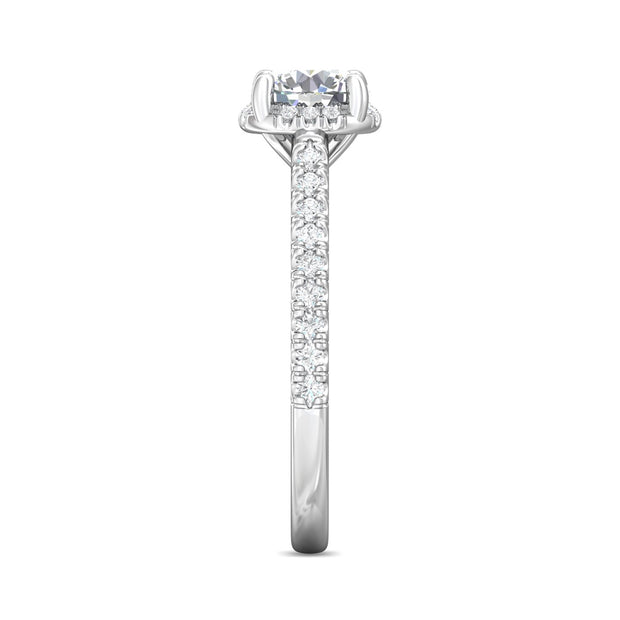 FlyerFit Micropave 14K White Gold Engagement Ring