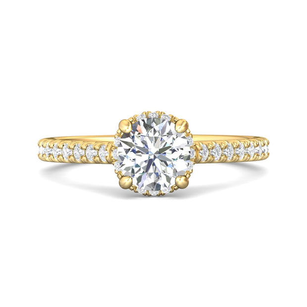 FlyerFit Micropave 14K Yellow Gold Engagement Ring