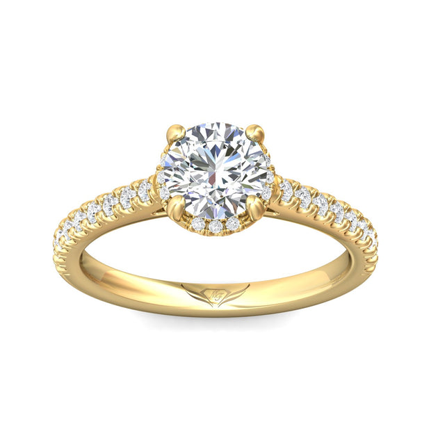 FlyerFit Micropave 14K Yellow Gold Engagement Ring