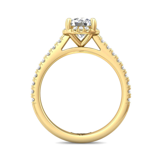 FlyerFit Micropave 14K Yellow Gold Engagement Ring