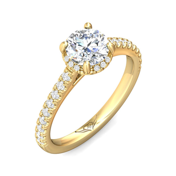 FlyerFit Micropave 14K Yellow Gold Engagement Ring