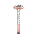 FlyerFit Micropave 14K Pink Gold Engagement Ring