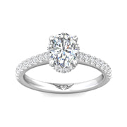 FlyerFit Micropave 14K White Gold Engagement Ring