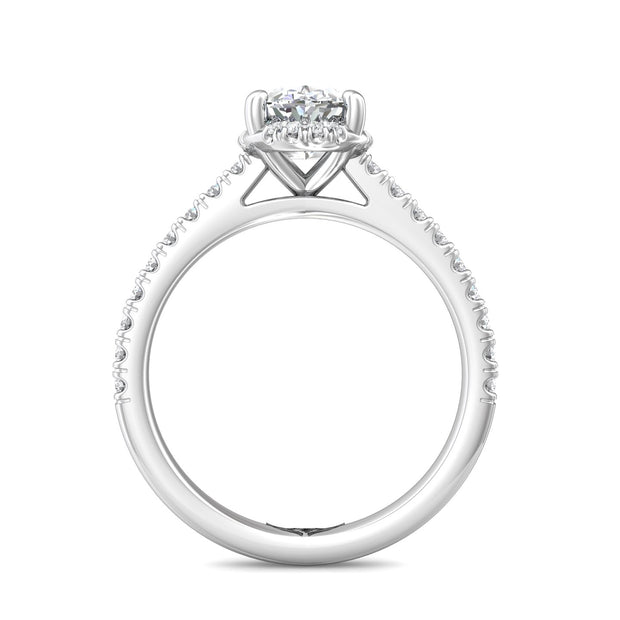 FlyerFit Micropave 14K White Gold Engagement Ring