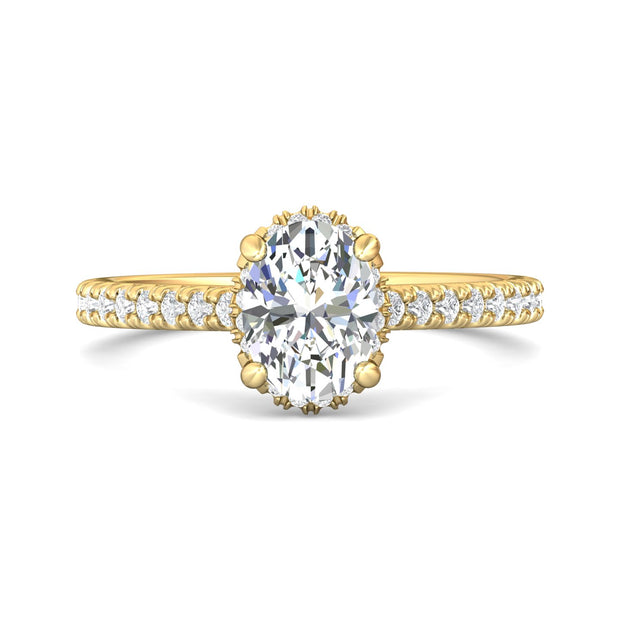 FlyerFit Micropave 14K Yellow Gold Engagement Ring