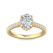 FlyerFit Micropave 14K Yellow Gold Engagement Ring