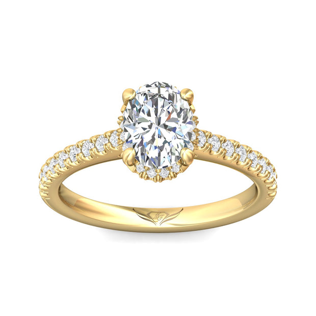 FlyerFit Micropave 14K Yellow Gold Engagement Ring