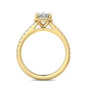 FlyerFit Micropave 14K Yellow Gold Engagement Ring