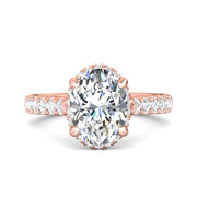 FlyerFit Micropave 14K Pink Gold Engagement Ring