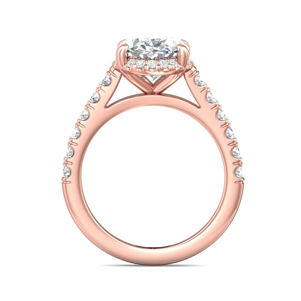 FlyerFit Micropave 14K Pink Gold Engagement Ring