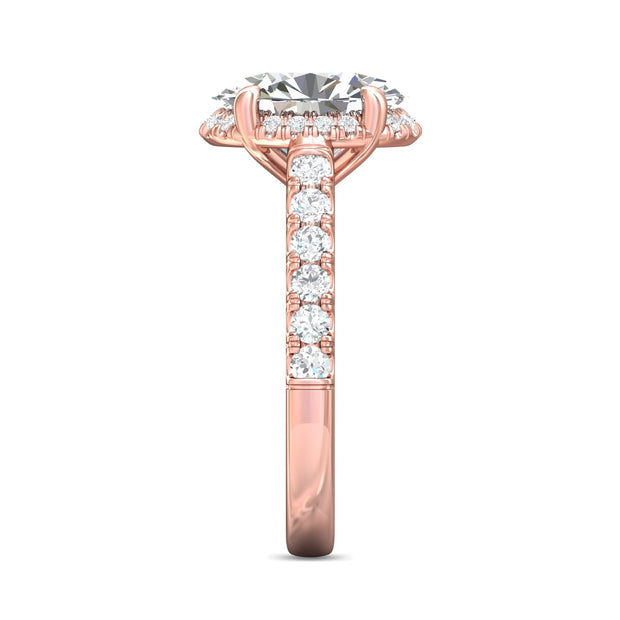 FlyerFit Micropave 14K Pink Gold Engagement Ring