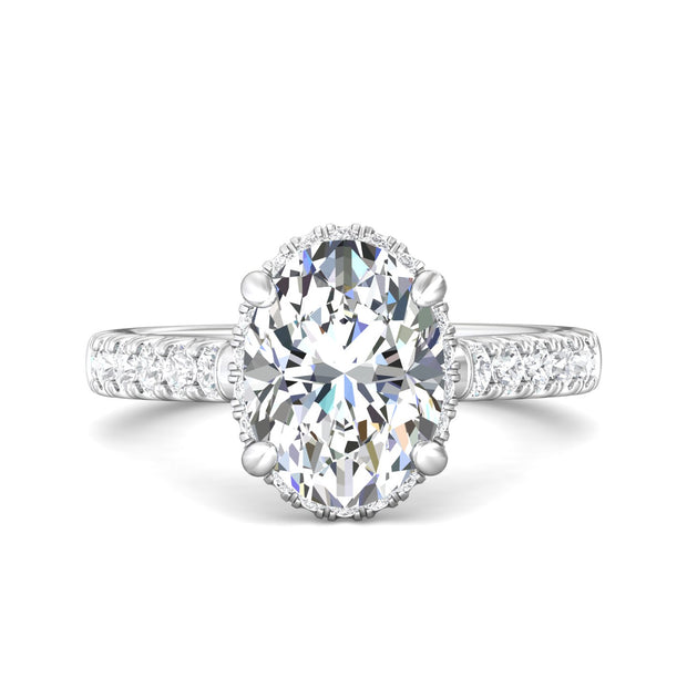 FlyerFit Micropave 14K White Gold Engagement Ring