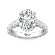 FlyerFit Micropave 14K White Gold Engagement Ring