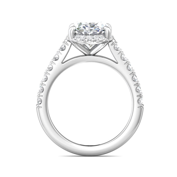 FlyerFit Micropave 14K White Gold Engagement Ring