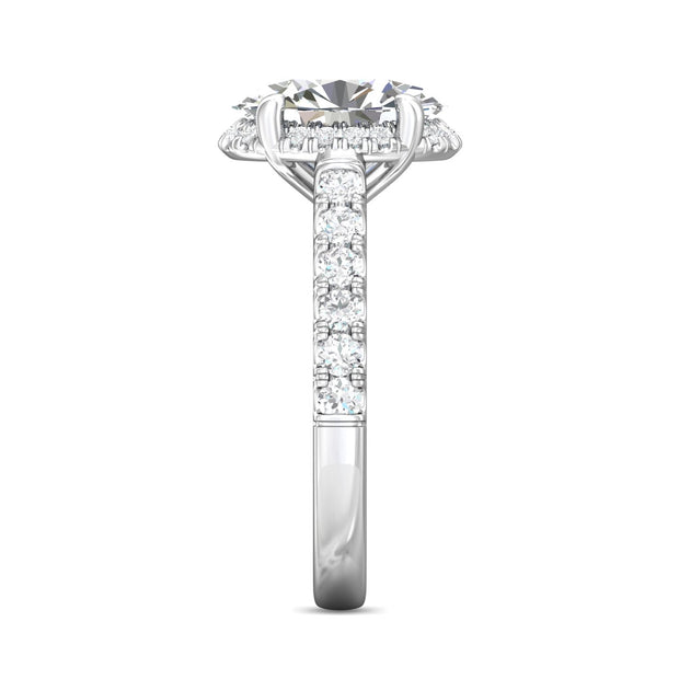 FlyerFit Micropave 14K White Gold Engagement Ring