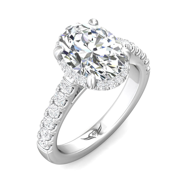 FlyerFit Micropave 14K White Gold Engagement Ring