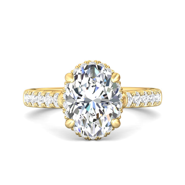 FlyerFit Micropave 14K Yellow Gold Engagement Ring