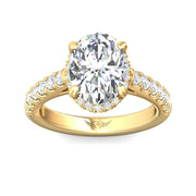 FlyerFit Micropave 14K Yellow Gold Engagement Ring