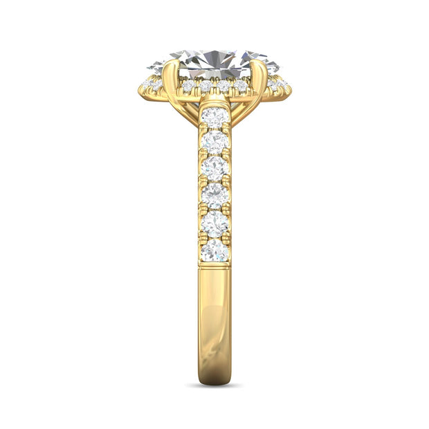 FlyerFit Micropave 14K Yellow Gold Engagement Ring