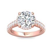 FlyerFit Micropave 14K Pink Gold Engagement Ring