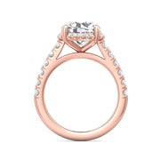 FlyerFit Micropave 14K Pink Gold Engagement Ring