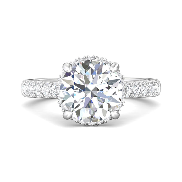 FlyerFit Micropave 14K White Gold Engagement Ring