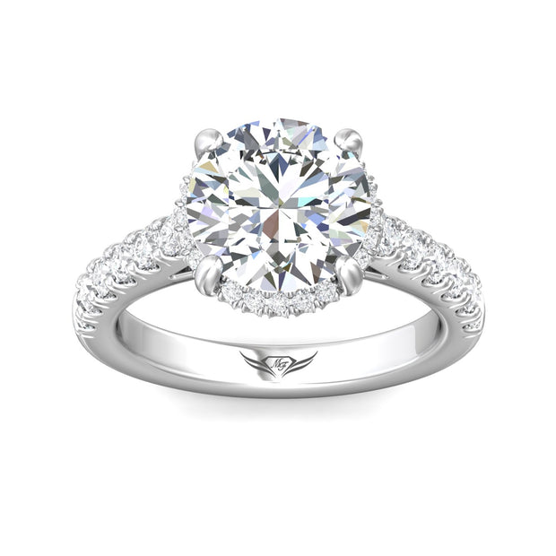 FlyerFit Micropave 14K White Gold Engagement Ring