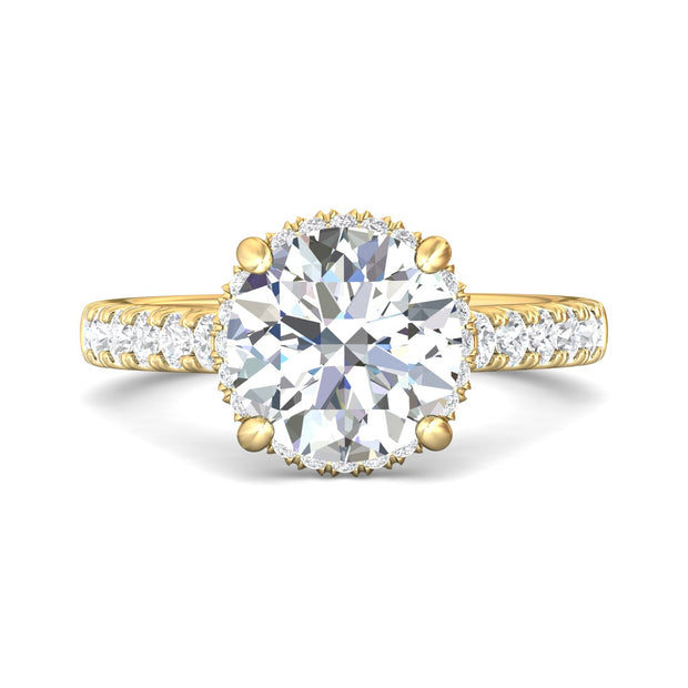 FlyerFit Micropave 14K Yellow Gold Engagement Ring