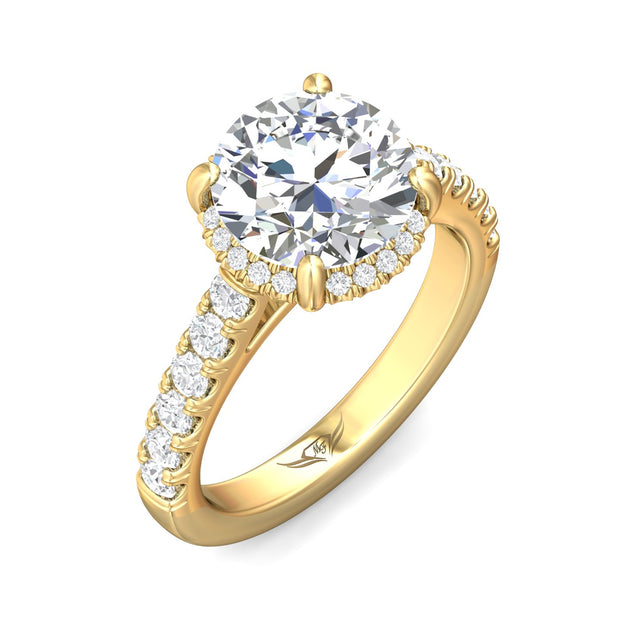 FlyerFit Micropave 14K Yellow Gold Engagement Ring