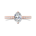 FlyerFit Micropave 14K Pink Gold Engagement Ring