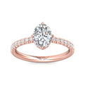 FlyerFit Micropave 14K Pink Gold Engagement Ring