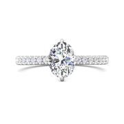 FlyerFit Micropave 14K White Gold Engagement Ring