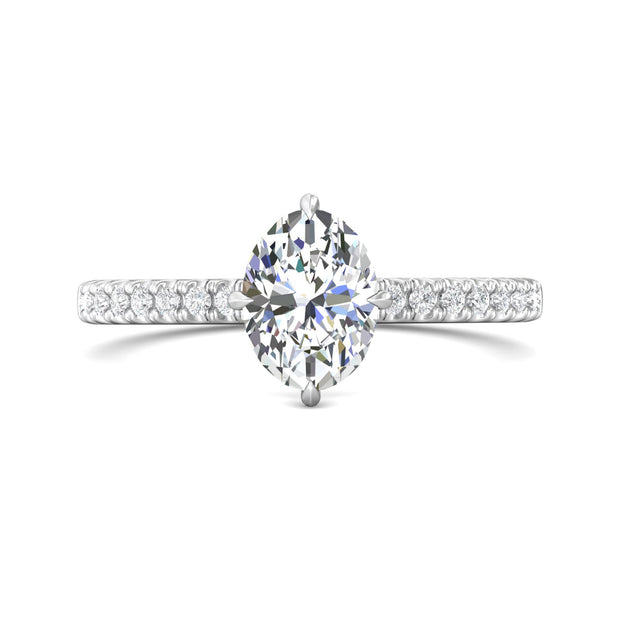 FlyerFit Micropave 14K White Gold Engagement Ring