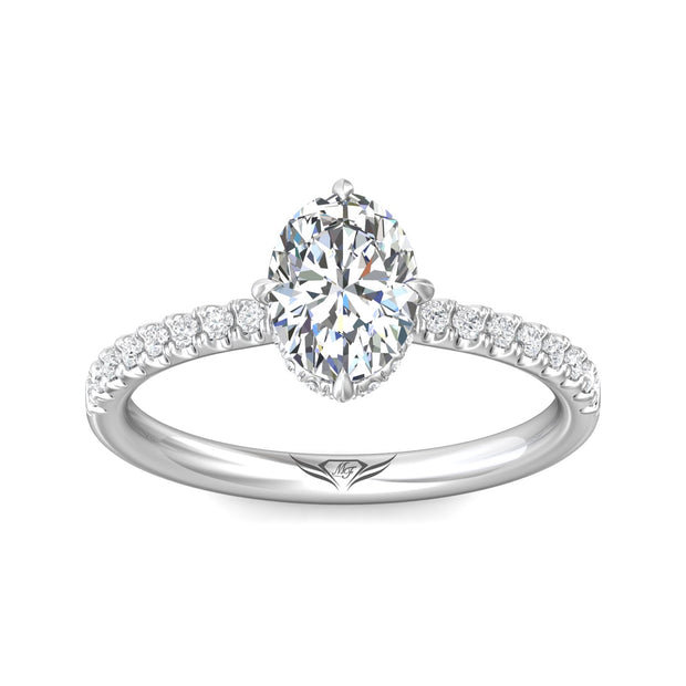 FlyerFit Micropave 18K White Gold Engagement Ring