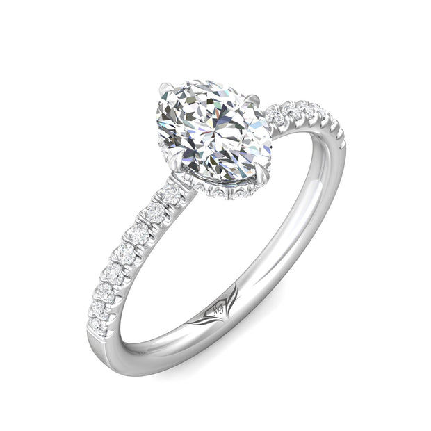 FlyerFit Micropave 14K White Gold Engagement Ring