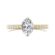 FlyerFit Micropave 14K Yellow Gold Engagement Ring