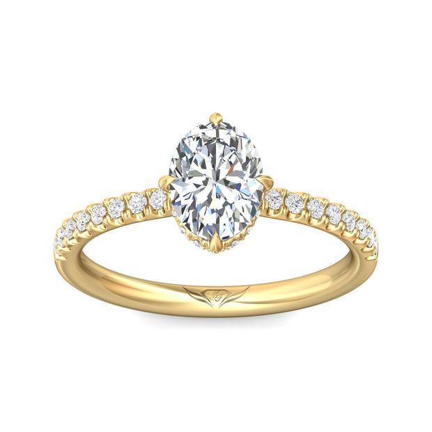 FlyerFit Micropave 18K Yellow Gold Engagement Ring