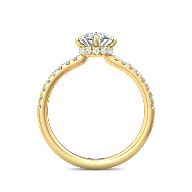 FlyerFit Micropave 14K Yellow Gold Engagement Ring