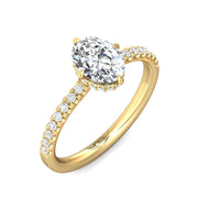 FlyerFit Micropave 14K Yellow Gold Engagement Ring