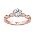 FlyerFit Micropave 14K Pink Gold Engagement Ring