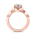 FlyerFit Micropave 14K Pink Gold Engagement Ring