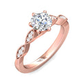 FlyerFit Micropave 14K Pink Gold Engagement Ring