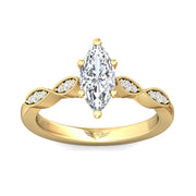 FlyerFit Micropave 18K Yellow Gold Engagement Ring