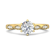 FlyerFit Micropave 14K Yellow Gold Engagement Ring